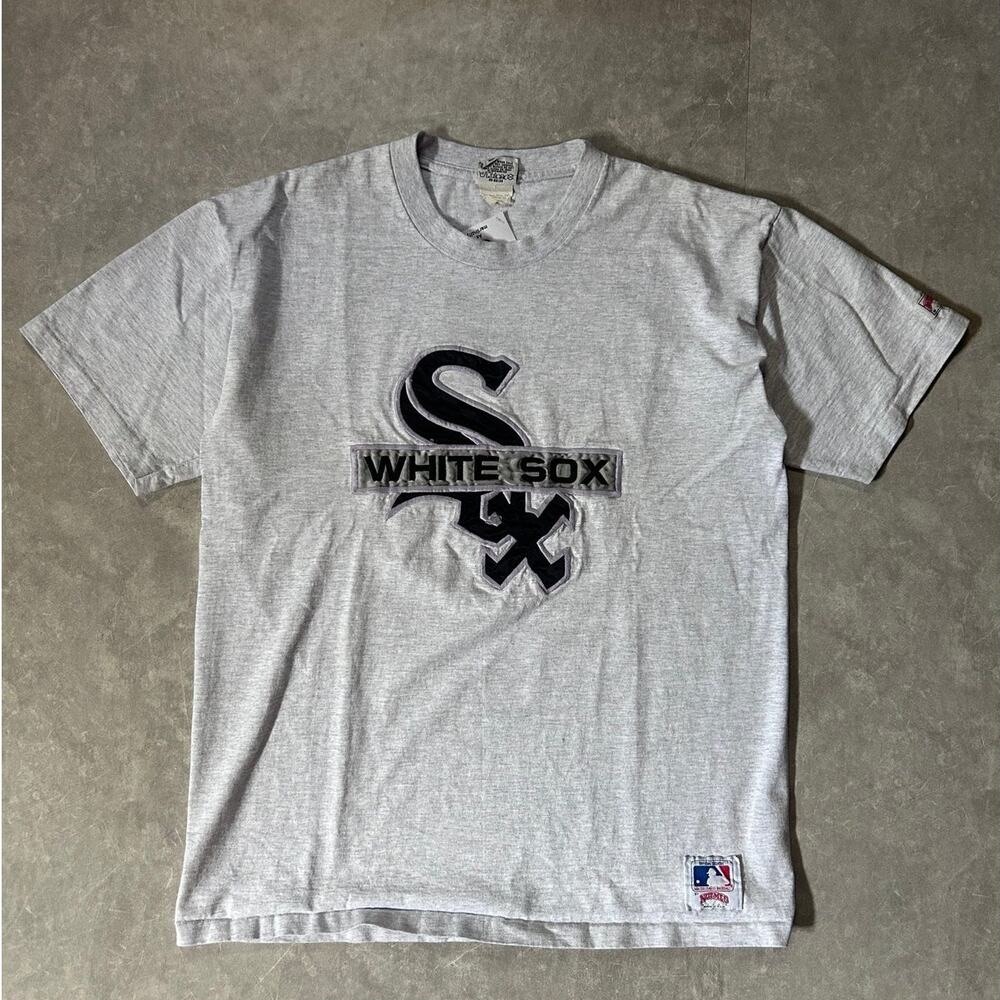 90's Vintage Chicago White Sox Embroidered Logo Heather Grey T-Shirt -XL